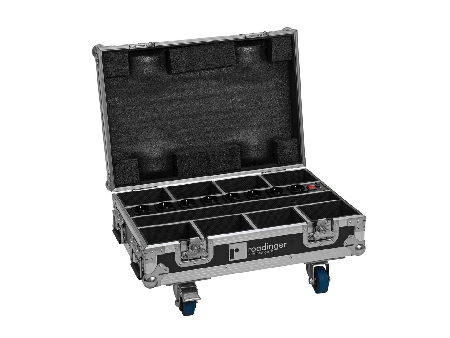 ROADINGER Flightcase 8x AKKU Mini IP UP-4 QCL Spot MK2 mit Ladefunktion