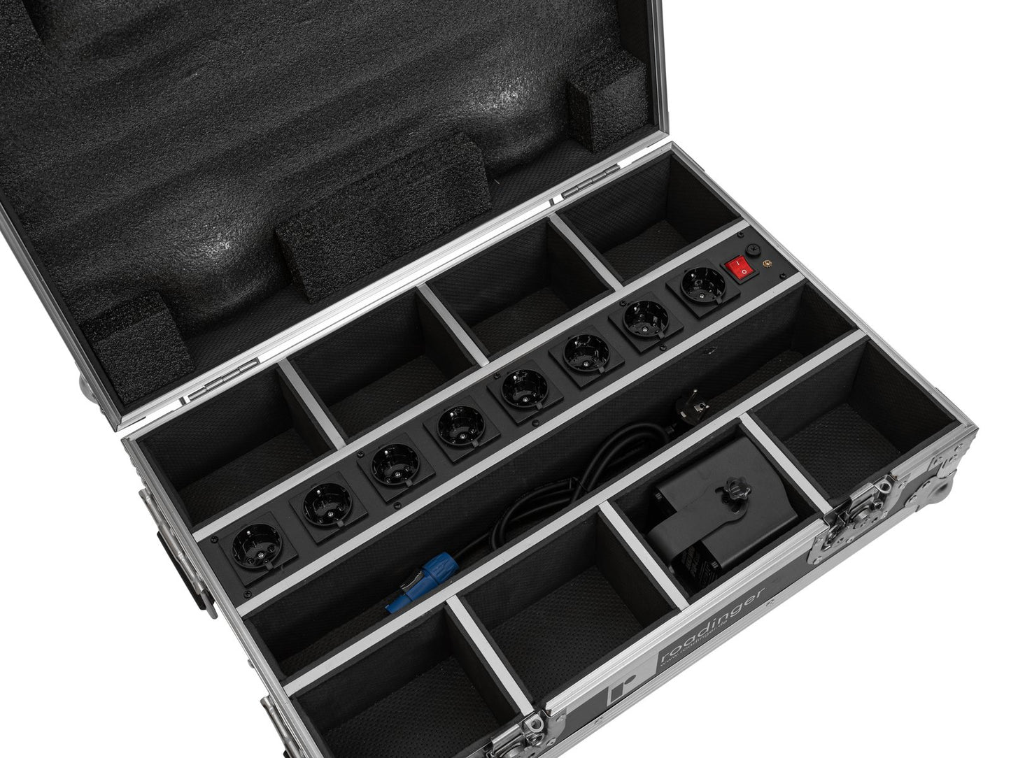 ROADINGER Flightcase 8x AKKU Mini IP UP-4 QCL Spot MK2 mit Ladefunktion