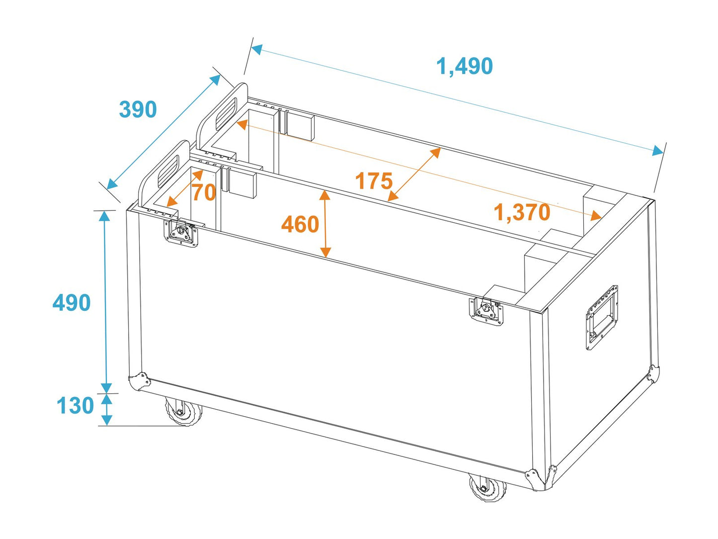 ROADINGER Flightcase 2x LCD ZL60