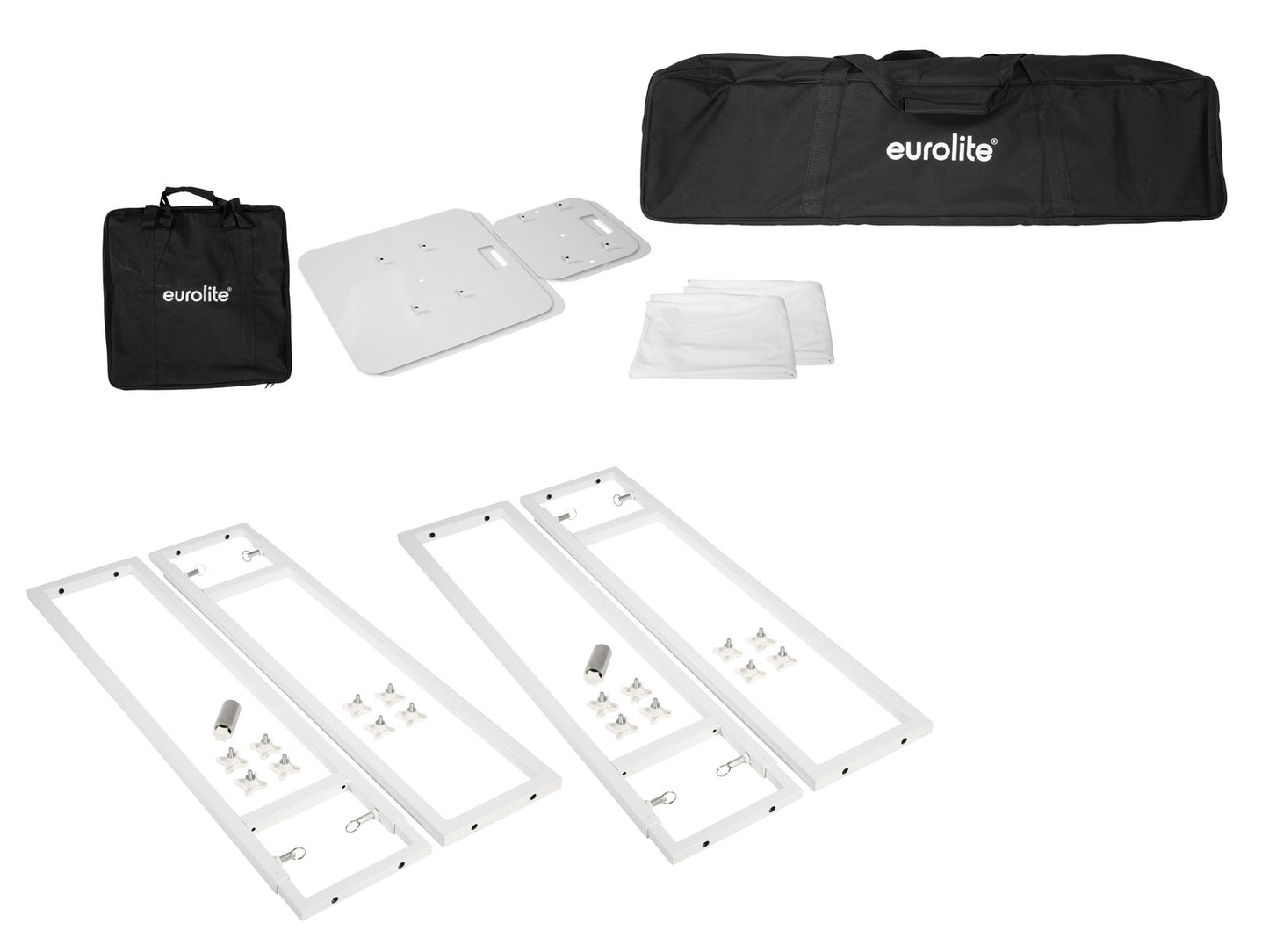 EUROLITE 2x Stage Stand variabel inkl. Cover und Tasche weiß