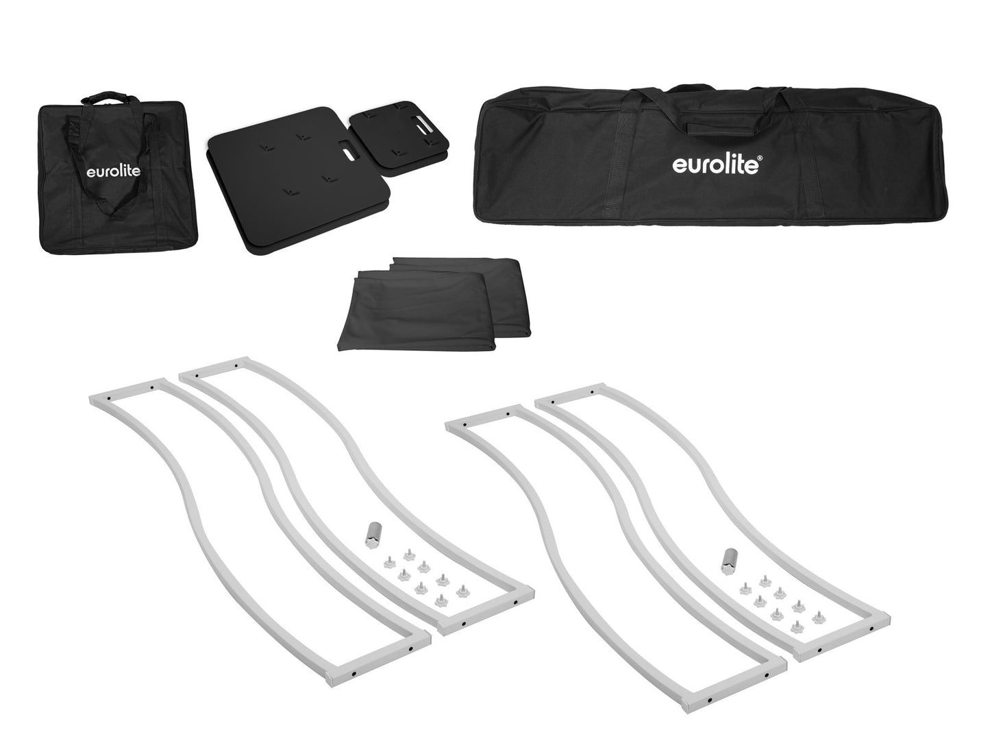 EUROLITE 2x Stage Stand 150cm geschwungen inkl. Cover und Tasche schwarz