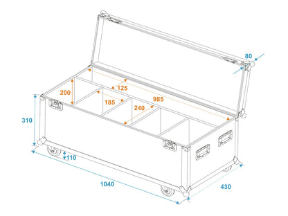 ROADINGER Flightcase 4x LED Umbrella