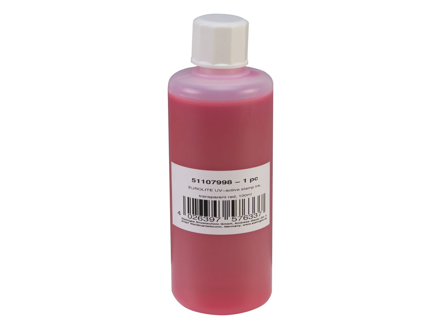 EUROLITE UV-aktive Stempelfarbe transparent rot 100ml