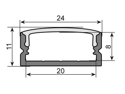 EUROLITE U-Profil 20mm für LED Strip silber 2m