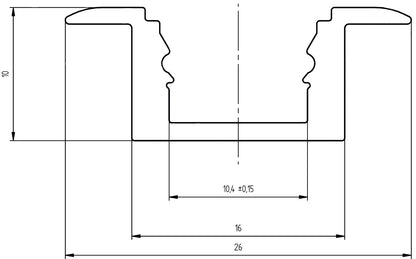 EUROLITE U-Profil MSA für LED Strip silber 2m