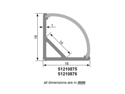 EUROLITE Eck-Profil für LED Strip silber 2m