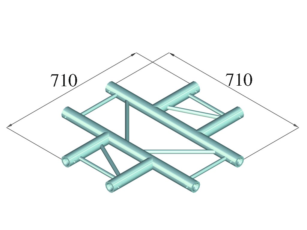 ALUTRUSS BILOCK BQ2-SPAC41H 4-Weg Kreuz sw