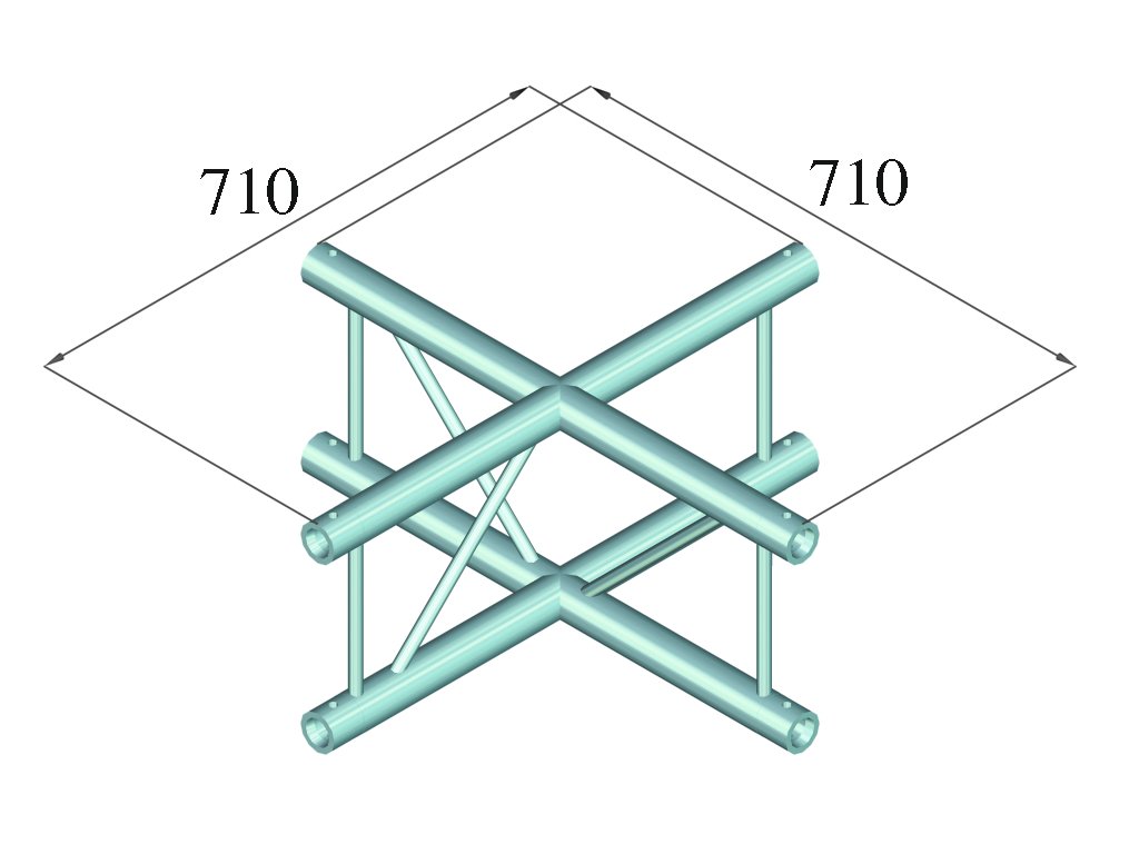 ALUTRUSS BILOCK BQ2-SPAC41V 4-Weg Kreuz sw