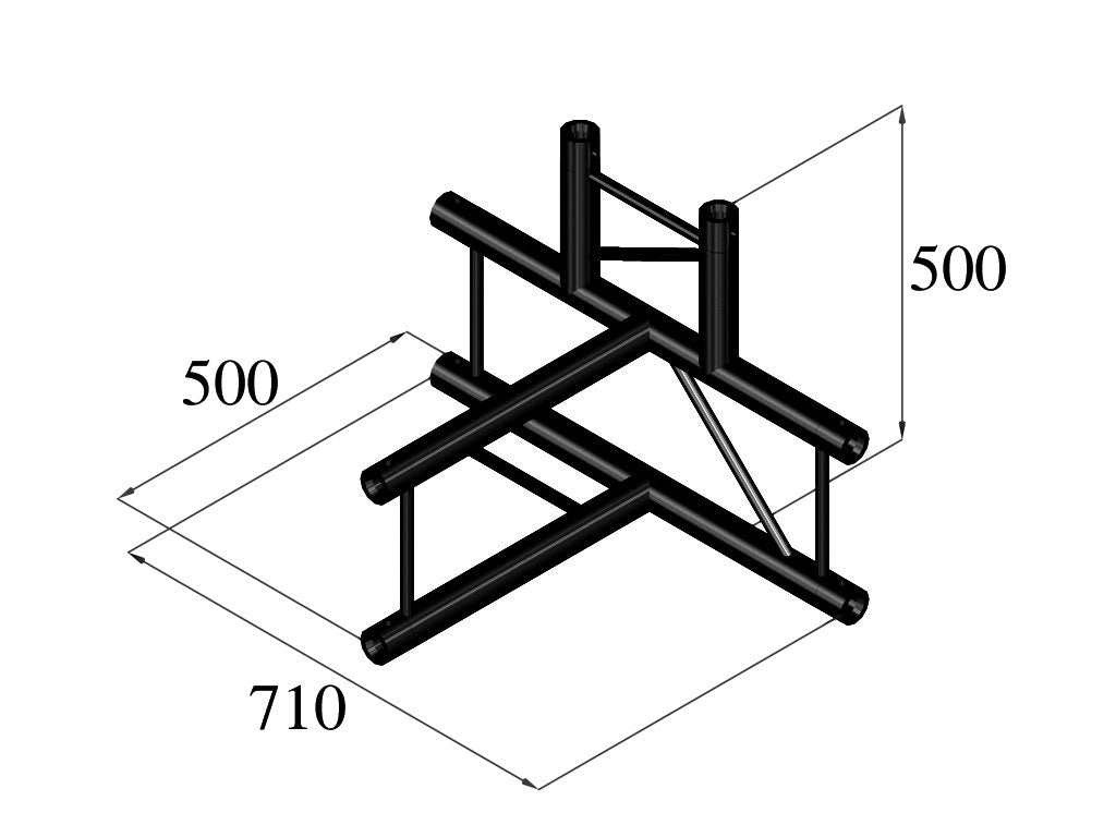 ALUTRUSS BILOCK BQ2-SPAT42V 4-Weg T-Stück sw