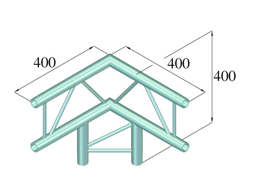 ALUTRUSS DECOLOCK DQ2-SPAL31V 3-Weg Ecke 90° sw