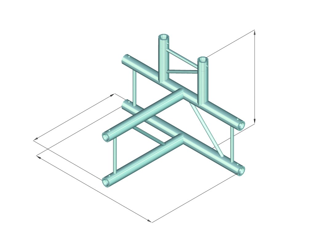 ALUTRUSS DECOLOCK DQ2-SPAT42V 4-Weg T-Stück sw