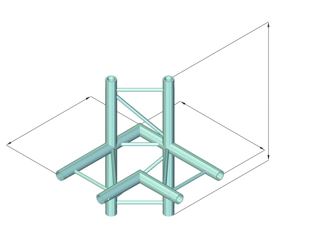 ALUTRUSS DECOLOCK DQ2-SPAC44H 4-Weg Ecke sw