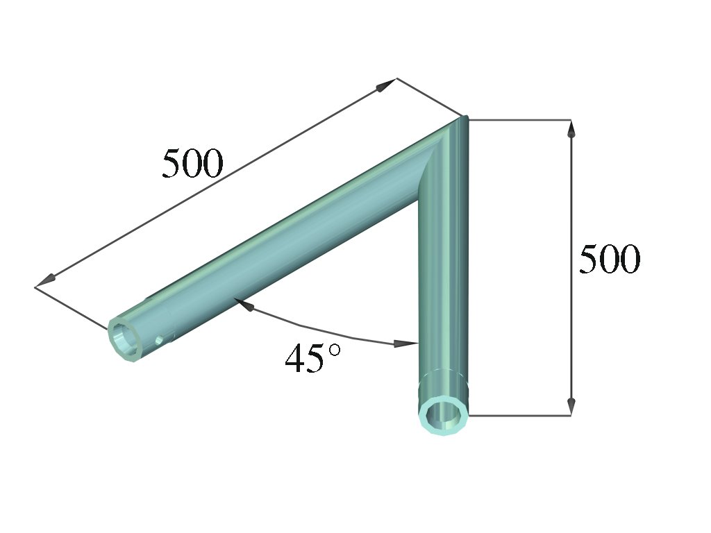 ALUTRUSS DECOLOCK DQ1-SC19 2-Weg-Ecke 45° sw