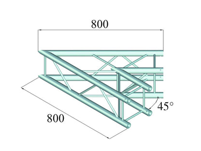 ALUTRUSS DECOLOCK DQ4-SPAC19 2-Weg Ecke 45° sw