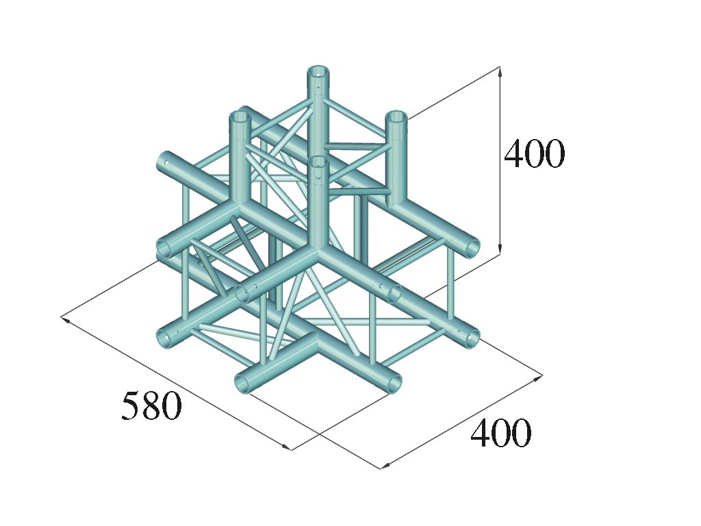 ALUTRUSS DECOLOCK DQ4-SPAT42 4-Weg T-Stück sw