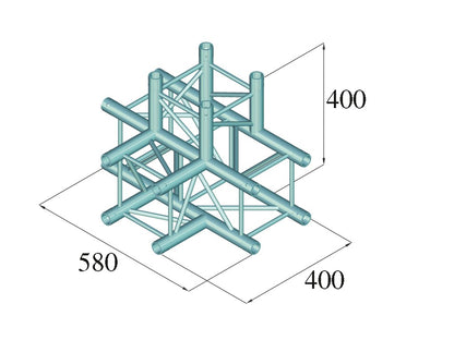 ALUTRUSS DECOLOCK DQ4-SPAT42 4-Weg T-Stück sw