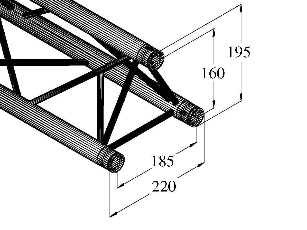 ALUTRUSS DECOLOCK DQ3-S2500 3-Punkt-Traverse sw