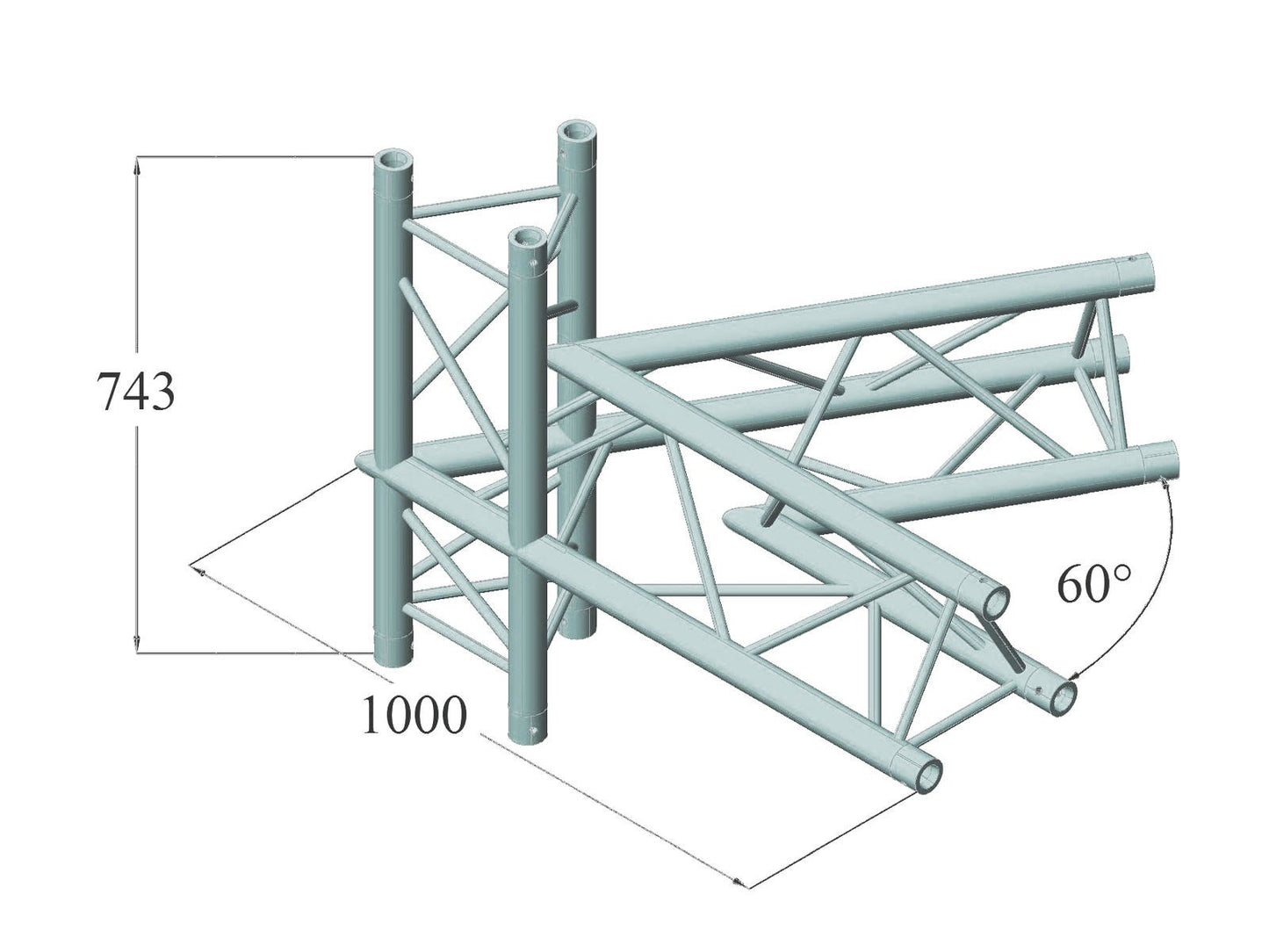 ALUTRUSS TRILOCK 6082AC-20-4 4-Weg-Ecke 60°