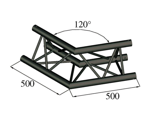 ALUTRUSS TRILOCK S-PAC 22 2-Weg-Ecke 120°schwarz