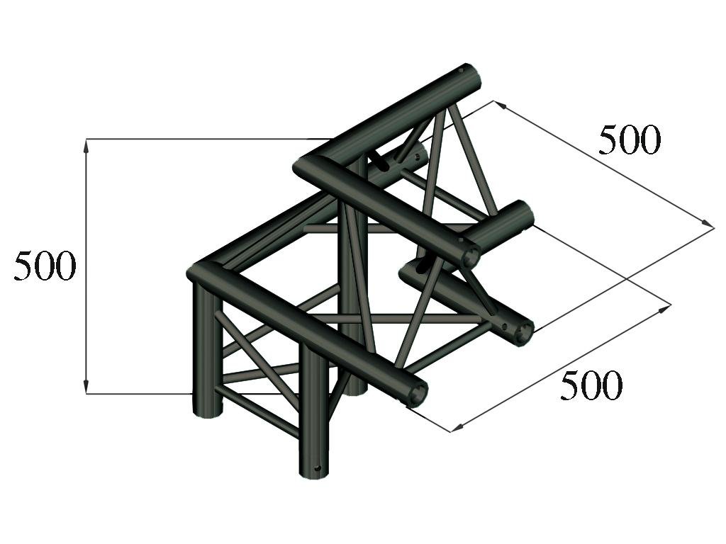 ALUTRUSS TRILOCK S-PAL-32 3-Weg-Ecke /\ links