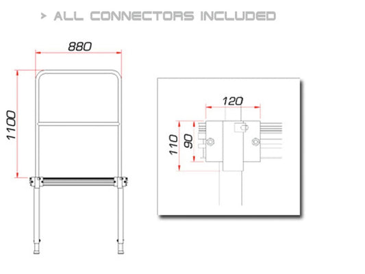 GUIL TMQ-01/440 Bühnengeländer 88cm (Aluminiumversion)