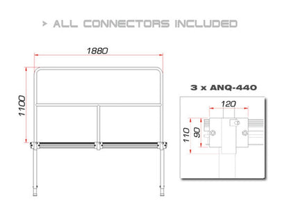 GUIL TMQ-02/440 Bühnengeländer 188cm Aluminiumversion