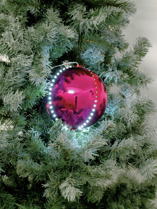 EUROPALMS LED Snowball 8cm rosa 5x