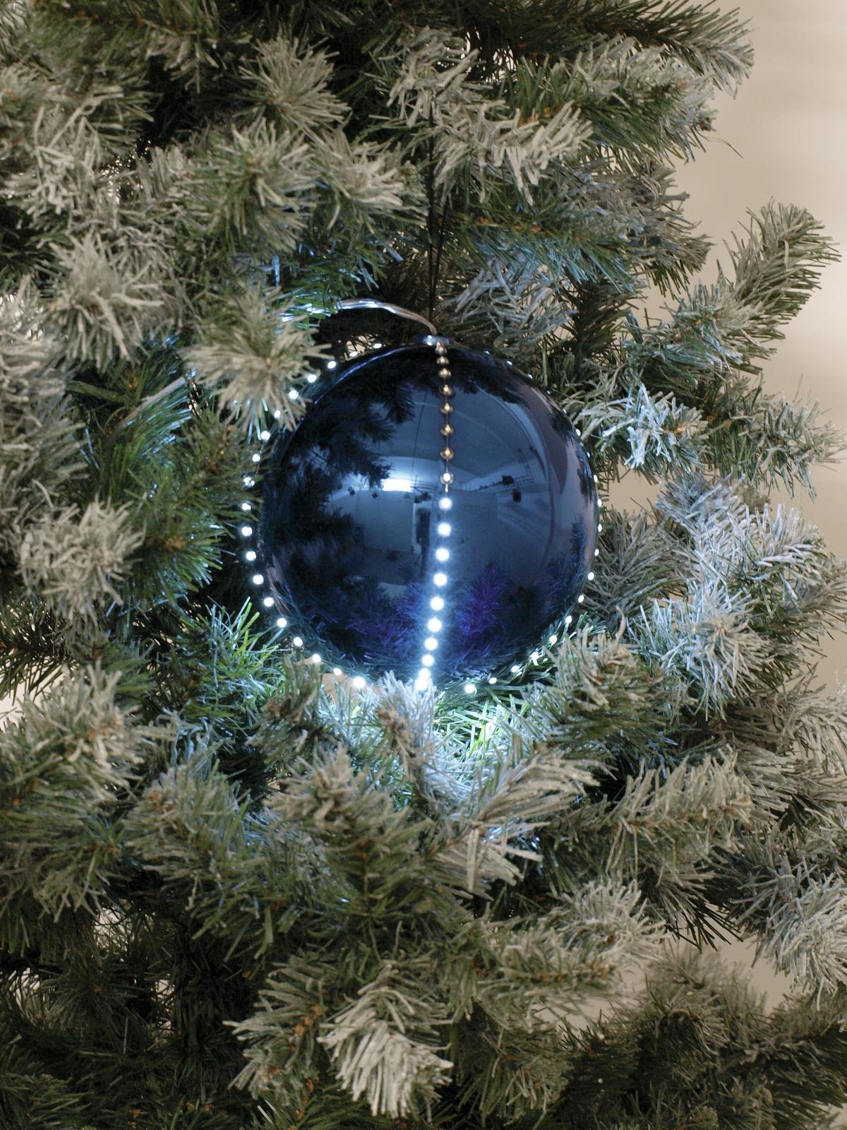 EUROPALMS LED Snowball 8cm dunkelblau 5x