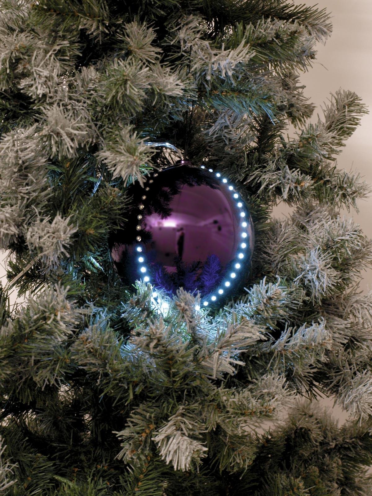 EUROPALMS LED Snowball 8cm lila 5x